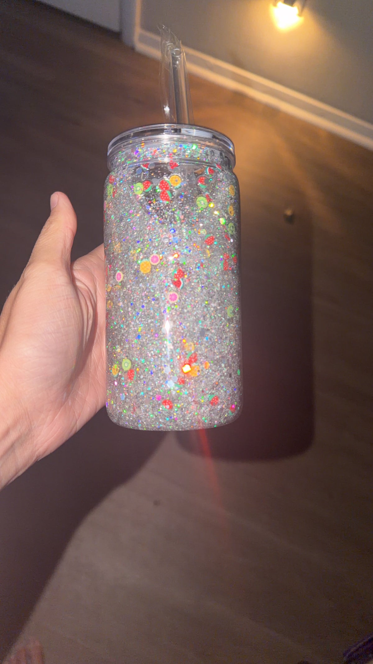 Snow globe cup fruit