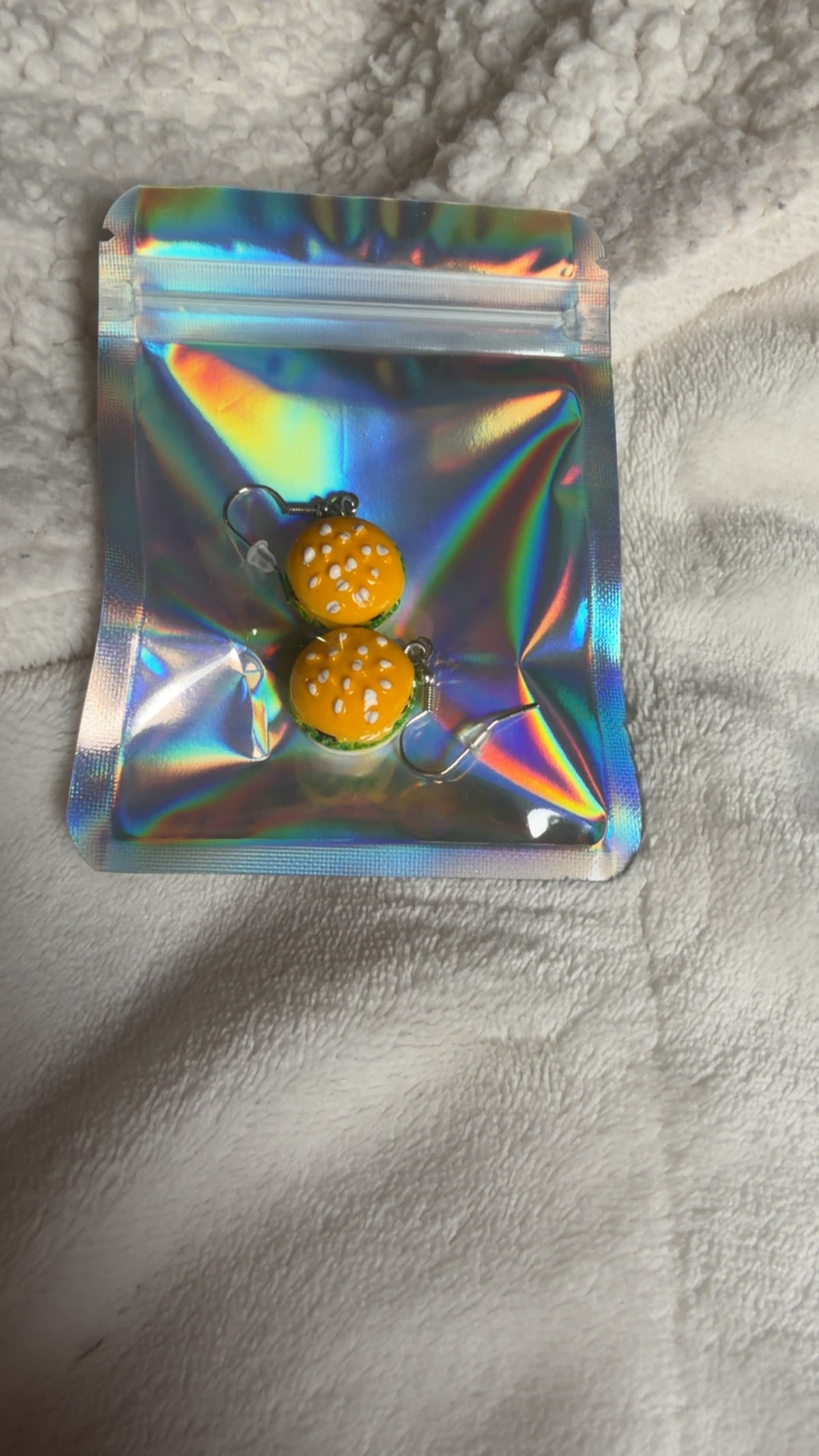 Burger earrings